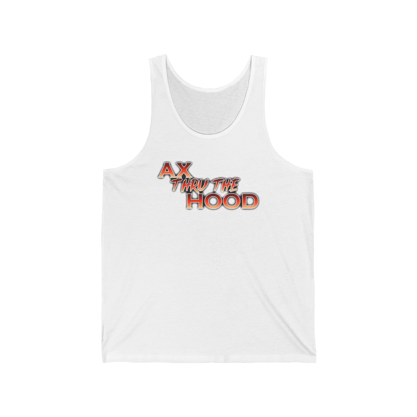 Ax Thru the Hood Retro Graphic Unisex Jersey Tank with Fun Text, Summer Vibes, Beachwear, Casual Wear, Gift for Him/Her