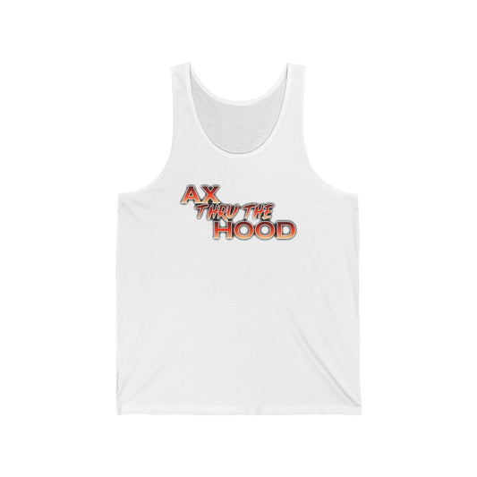 Ax Thru the Hood Retro Graphic Unisex Jersey Tank with Fun Text, Summer Vibes, Beachwear, Casual Wear, Gift for Him/Her